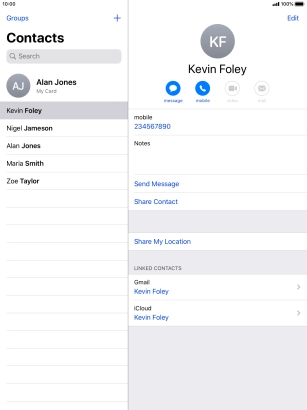 Press the new contact icon.