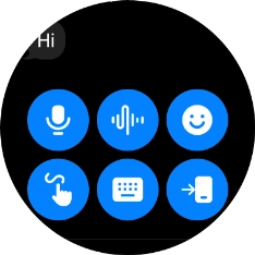 Press the microphone icon and follow the instructions on the screen to record and send the required reply.