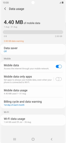 The total data usage is displayed.