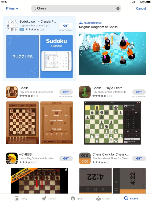 Press the required app.