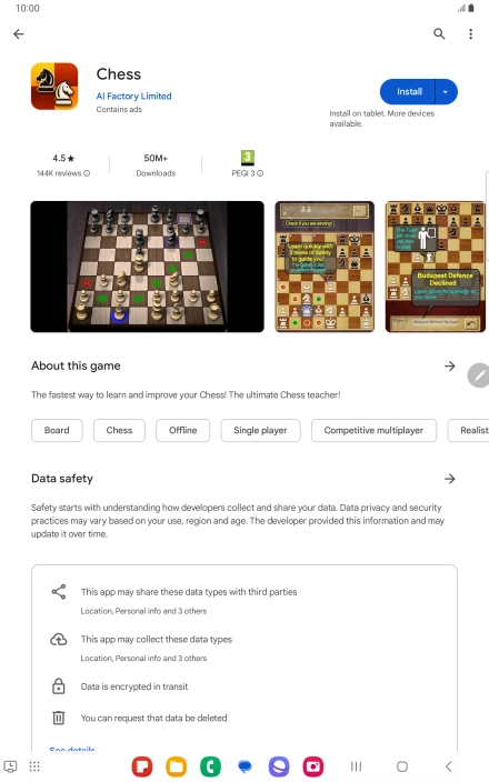 Press Install and follow the instructions on the screen to install the app.