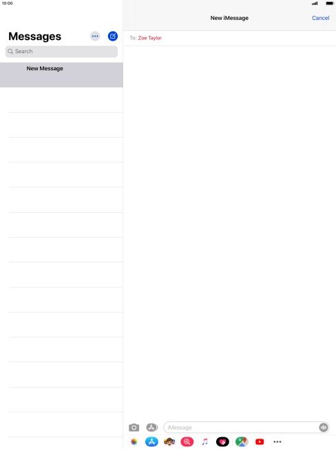 Press the text input field and key in the required text.