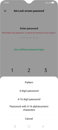 Press the required phone lock code and follow the instructions on the screen to create an additional phone lock code.