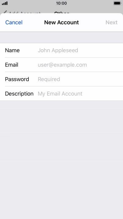 Press Name and key in the required sender name.