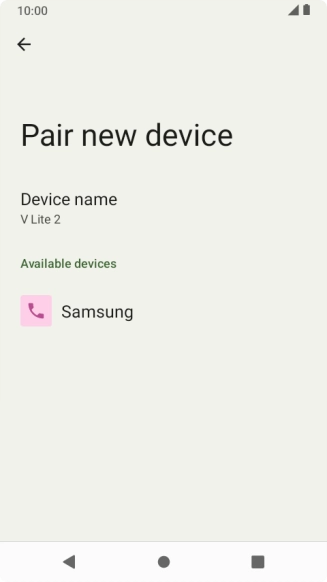 Press the required Bluetooth device and follow the instructions on the screen to pair the device with your phone.