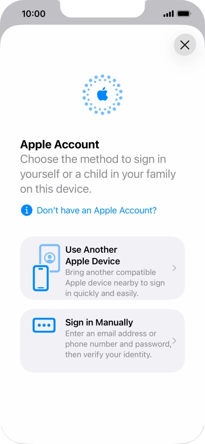 Press Sign in Manually.