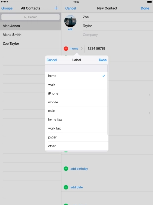 Press the required number type.