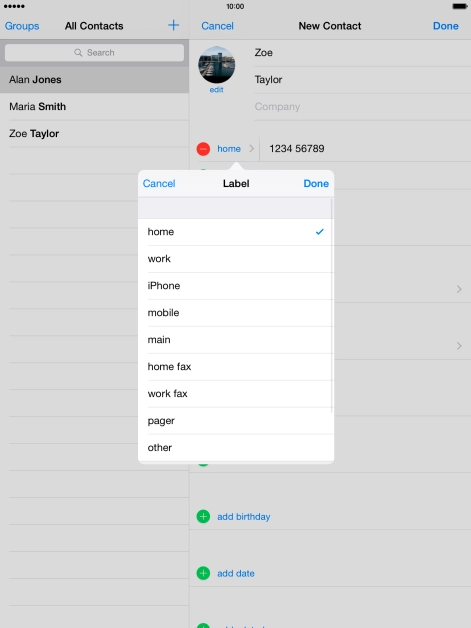 Press the required number type.