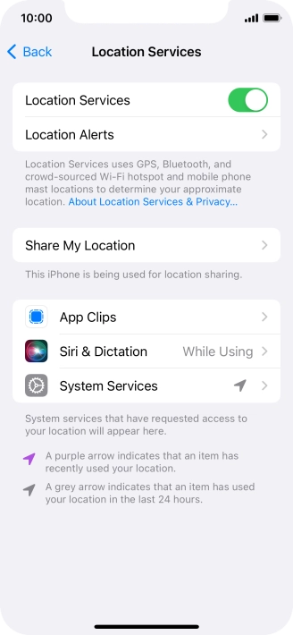 Press the required app.