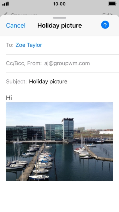 Press the send icon.