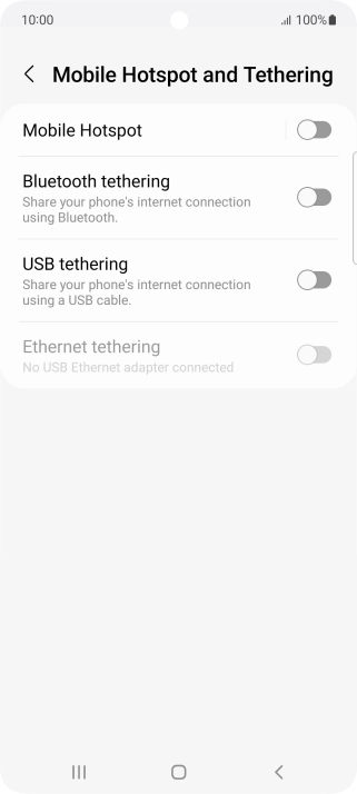 Press Mobile Hotspot.