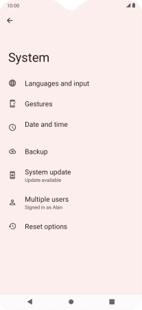 Press System update. If a new software version is available, it's displayed. Follow the instructions on the screen to update the phone software.