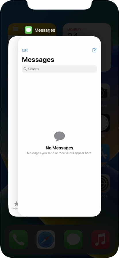 Slide upwards on the required application to end it.