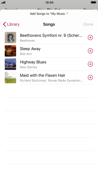 Go to the required category and press the required audio file.