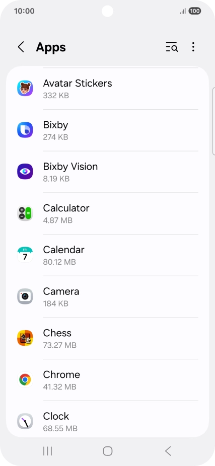 Press the required app.