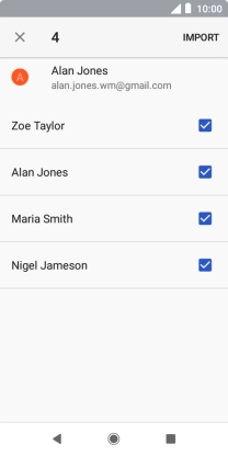 Press the indicator next to the required contacts.