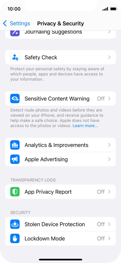 Press App Privacy Report.