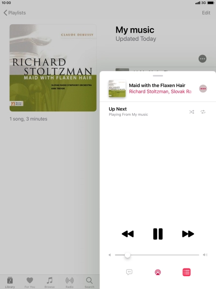 Press the shuffle icon to turn the function on or off.
