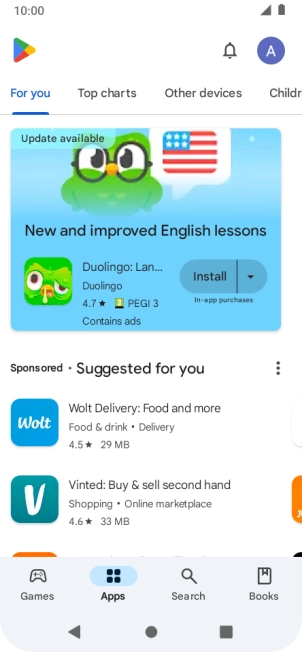 Press the profile icon.