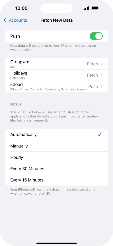 Press the indicator next to 