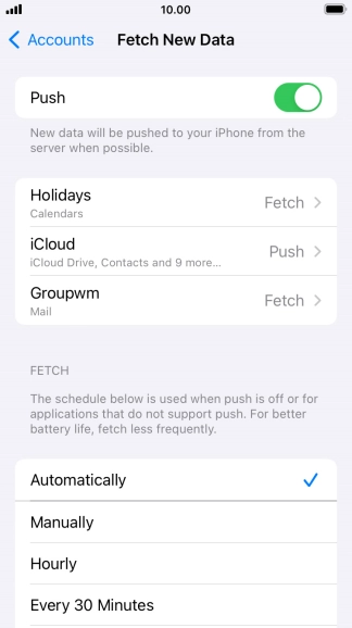 Press the indicator next to 