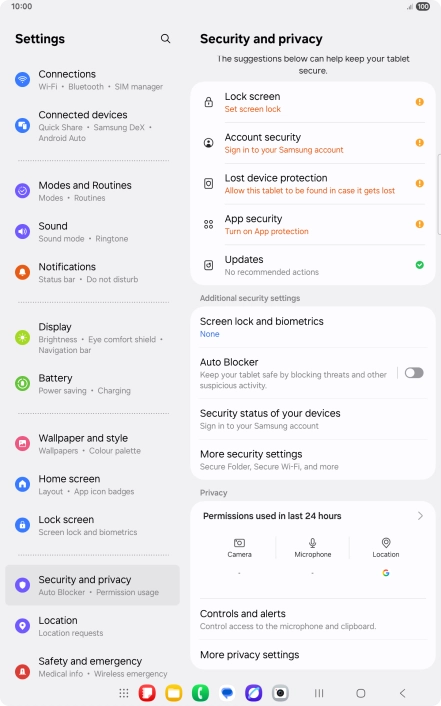 Press More security settings.