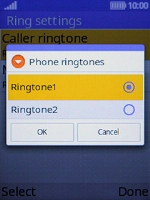Highlight the required ring tones to hear them.