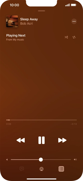 Press the shuffle icon to turn the function on or off.