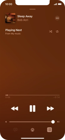 Press the shuffle icon to turn the function on or off.