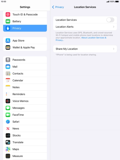 Press the indicator next to 