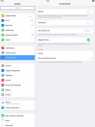 Press the indicator next to 