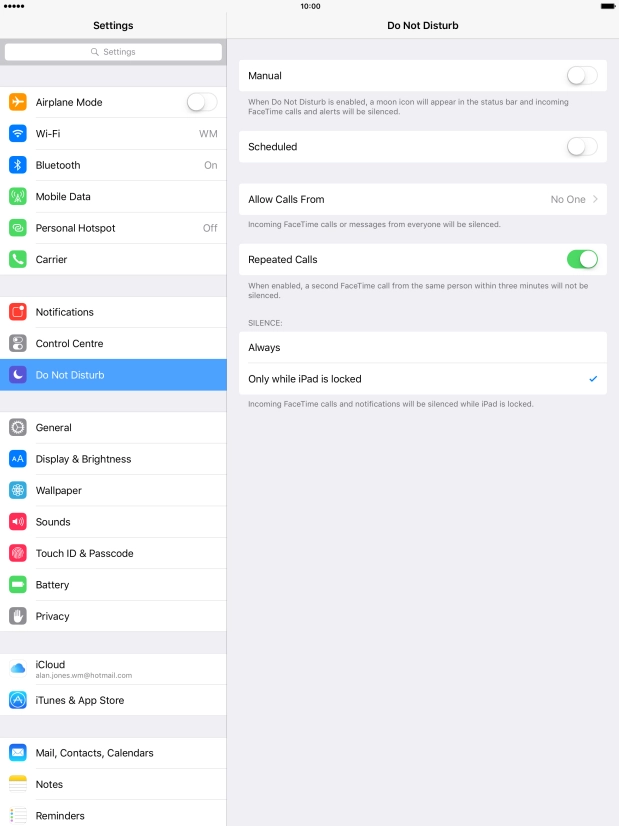 Press the indicator next to 