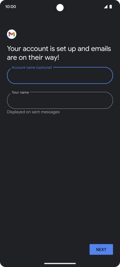 Press Your name and key in the required sender name.