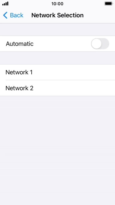 If you turn off the function, press the required network.