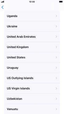 Press the required country or area.