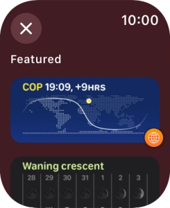 Press the required widget.