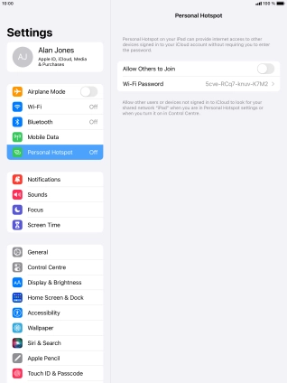Press Wi-Fi Password and key in the required password.