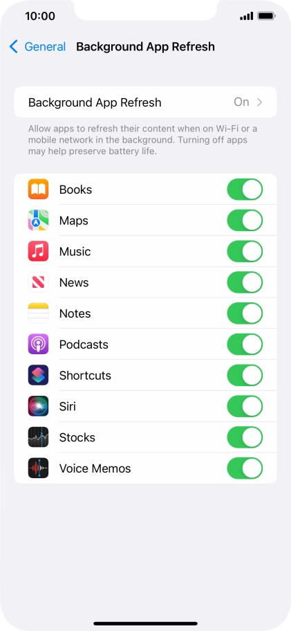 Press Background App Refresh.