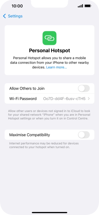 Press Wi-Fi Password and key in the required password.