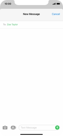 Press the text input field and write the text for your picture message.