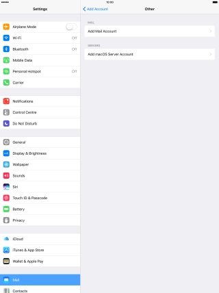 Press Add Mail Account.