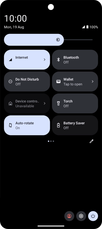 Press the settings icon.