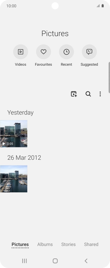 Press Albums and go to the required folder.