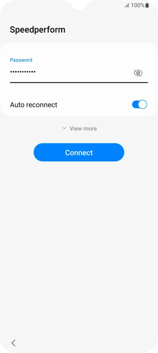 Key in the password for the Wi-Fi network and press Connect.
