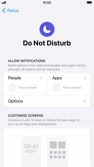 Press People and follow the instructions on the screen to select which contacts you would like to receive calls and notifications from when Do Not Disturb is turned on.