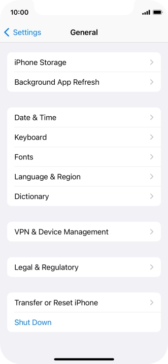 Press Transfer or Reset iPhone.
