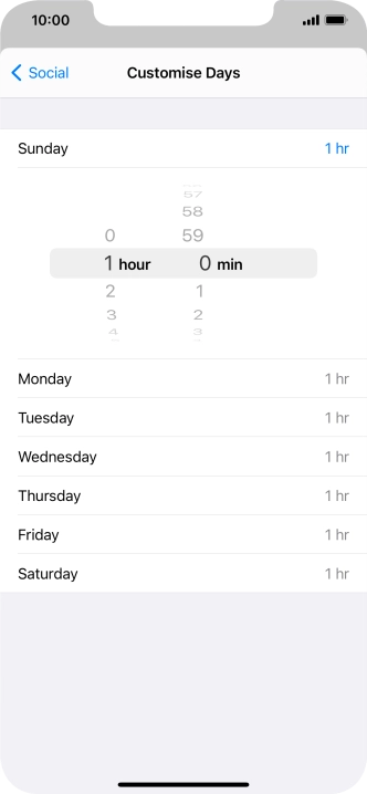 Select the required time limit.