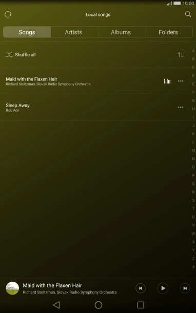 Press the required audio file.