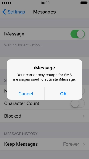 Press OK to turn on the function.