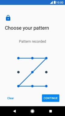 Slide your finger across the screen to connect at least four points and press CONTINUE.